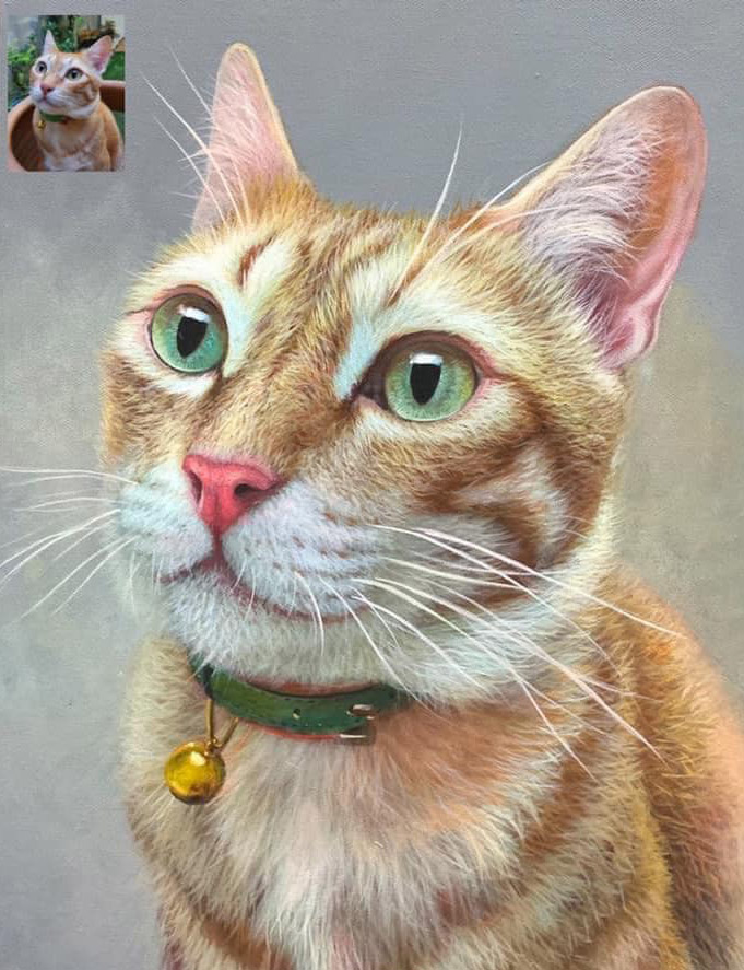 Potrætmaleri af en kat